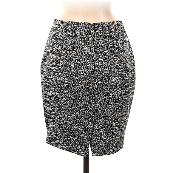 Ann Taylor Classic Pencil Skirt Black Grey 8P Like New - Picture 2 of 5